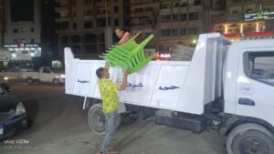 حملة ليلية بحي شرق شبرا الخيمة بالقليوبية لإزالة الإشغالات والتعديات