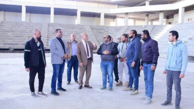 تشطيبات نهائية للصالة الرياضية الدولية استعدادًا للافتتاح بجامعة سوهاج 