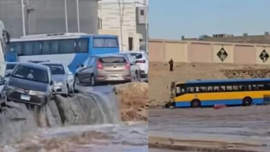 انفجار ماسورة مياه تتسبب في تكدث مروري بالقرب من معرض القاهره الدولي للكتاب