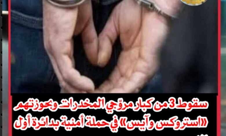 سقوط 3 من كبار مروّجي المخدرات في حملة أمنية بدائرة أول الفيوم