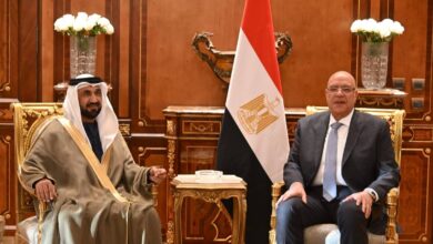 المستشار هشام بدوي يستقبل رئيس البرلمان العربي