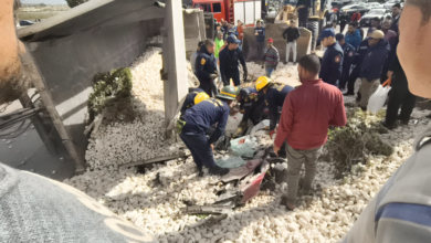 مصرع شخصين في انقلاب تريلا بطريق كارفور محرم بك بالإسكندرية