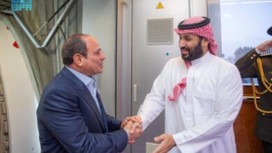 الرئيس السيسي يلتقي ولي العهد السعودي ويشددان على عدم تهجير الشعب الفلسطيني خارج أرضه