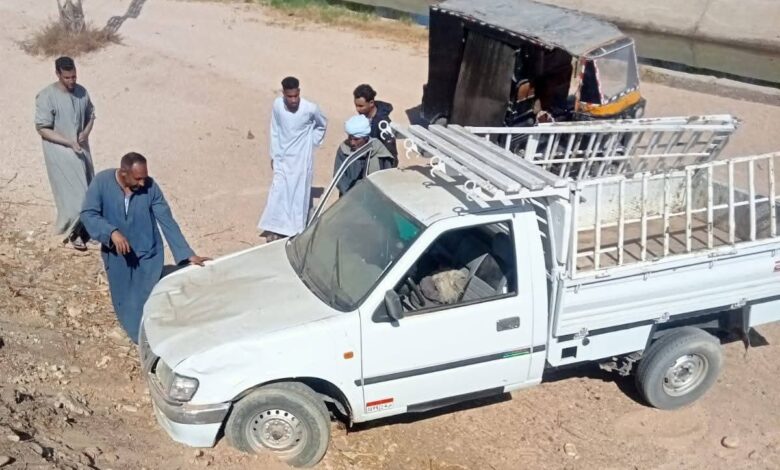 دون وفيات… إصابة ثلاث اشخاص فى حادث تصادم ربع نقل مع تورسيكل بقنا