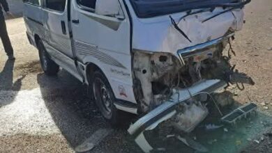 مصرع 7 اشخاص وإصابة آخرين فى حادث تصادم ميكروباص