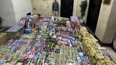 ضبط شخص بحوزته 2مليون قطعة ألعاب نارية قبل بيعها للأطفال