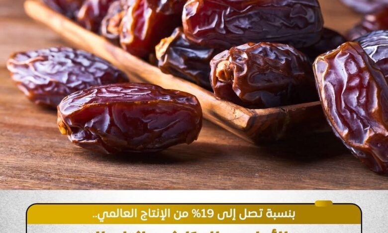 مصر تتصدر إنتاج التمور عالميًا بـ2 مليون طن سنويًا.. توسعات صناعية ودعم دولي يعززان القدرات التصديرية مصر تتصدر إنتاج التمور عالميًا بـ2 مليون طن سنويًا.. توسعات صناعية ودعم دولي يعززان القدرات التصديرية