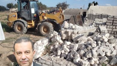 إزالة 9 مقابر مخالفة وتعديات على الأراضي الزراعية بالمنوفية خلال العيد.. والمحافظ: لا تهاون مع المخالفين