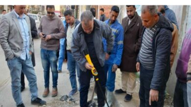 رئيس مياه الفيوم يتفقد خط طرد أبشواي
