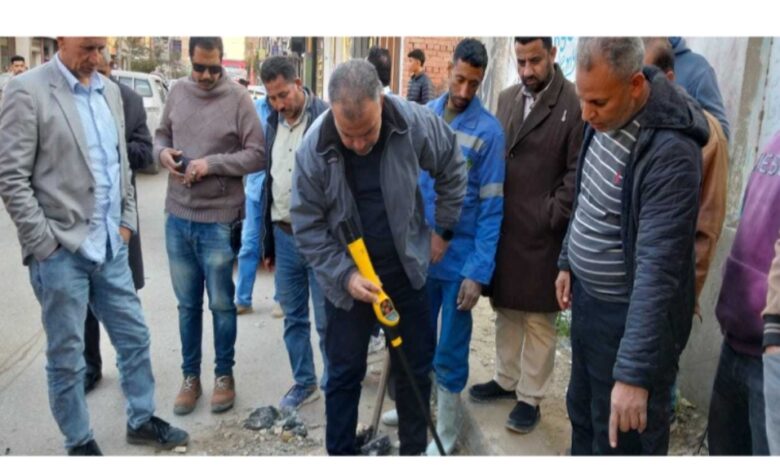 رئيس مياه الفيوم يتفقد خط طرد أبشواي