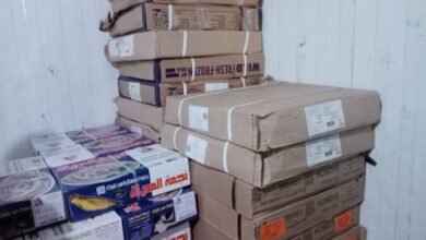 تموين القليوبية يضبط ثلاجة بقرية أبو زعبل لمزاولة نشاط بدون ترخيص وحيازة لحوم وأسماك مستوردة بدون فواتير