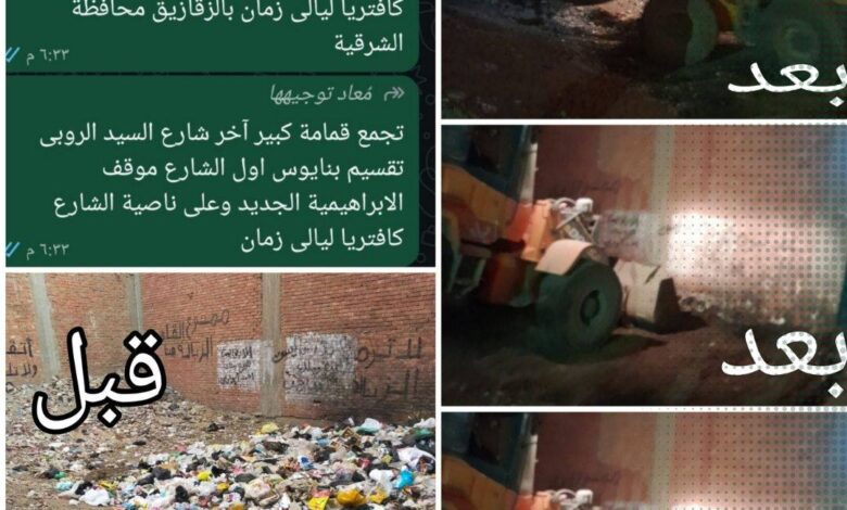 رئيس مركز ومدينة الزقازيق يتفقد أعمال صيانة المعدات بالحملة الميكانيكية