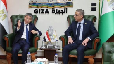 محافظ الجيزة  يبحث مع السفير الصيني توقيع اتفاقية صداقة مع مدينة نانجين الصينية