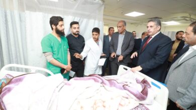 محافظ كفرالشيخ يزور مصابي حادث الطريق الدولي الساحلي بمستشفى برج البرلس المركزي