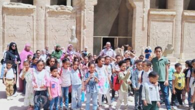زيارة علمية لمعهد إدفو الابتدائي النموذجي الأزهري إلى معبد حورس