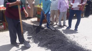 إنشاء مطبات صناعية بشارع الزلفى بأرمنت إستجابة لشكاوى المواطنين