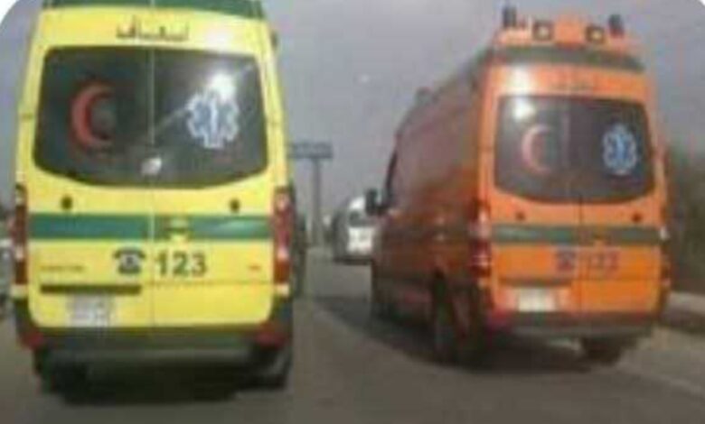 إصابة 4 أشخاص في تصادم سيارتين بطريق القاهرة–الفيوم الصحراوي