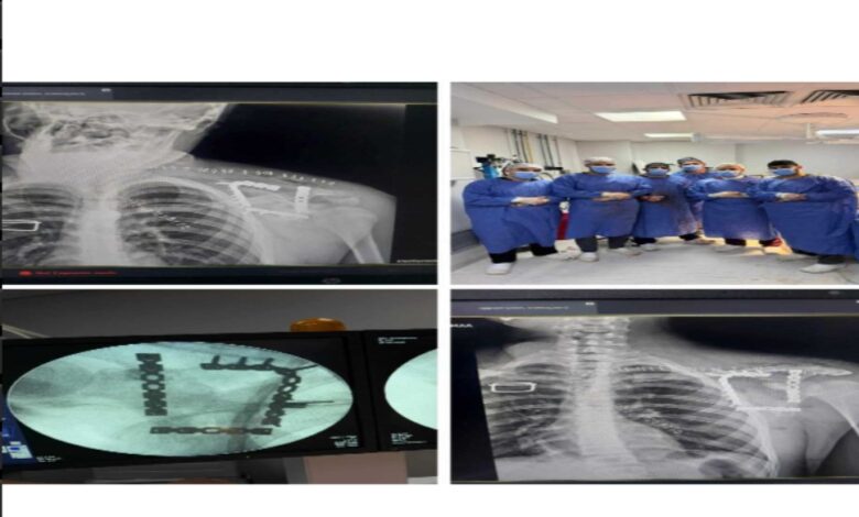 نجاح جراحة نادرة بمستشفى التأمين الصحي بالفيوم تنقذ شابًا من كسر معقد.