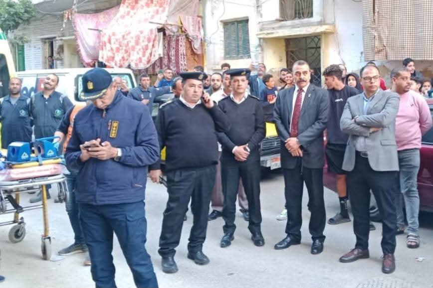 انهيار داخلى بعقار كائن بمنطقة منشية النزهة بوسط الإسكندرية