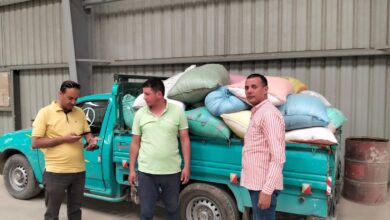 ضبط 2.5 طن قمح غير صالح للاستخدام خلال حملات تموينية مكثفة بالفيوم