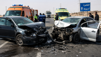 إصابة 4 أشخاص في تصادم سيارتين بطريق القاهرة أسيوط الغربي بالفيوم
