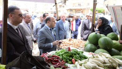 محافظ الغربية يتفقد سوق اليوم الواحد بمنشية مبارك بالمحلة الكبرى