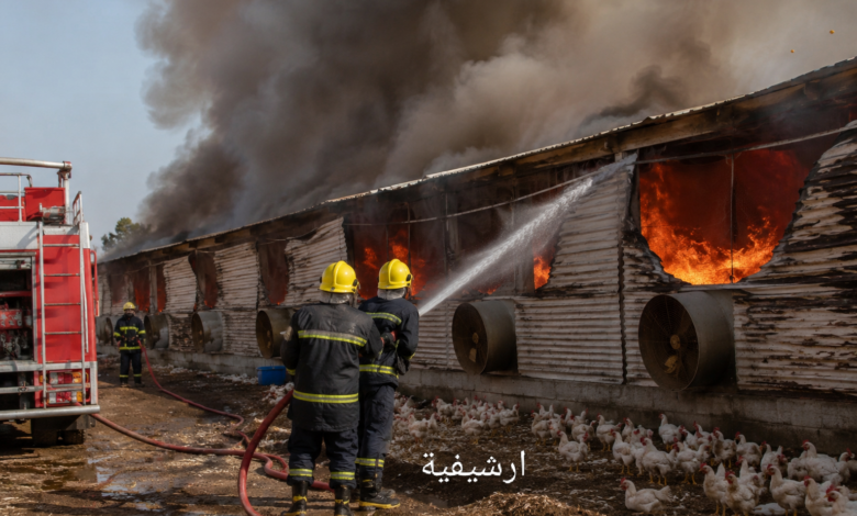 السيطرة على حريق بمزرعة دواجن بمركز إطسا في الفيوم دون خسائر بشرية السيطرة على حريق بمزرعة دواجن بمركز إطسا في الفيوم دون خسائر بشرية