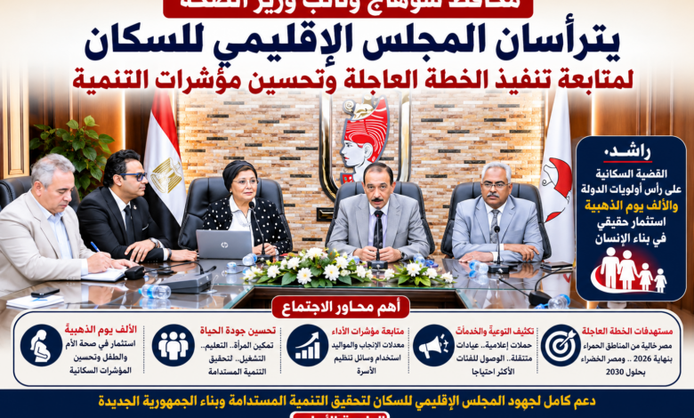 محافظ سوهاج ونائب وزير الصحة يبحثان تطوير الملف السكاني ويؤكدان تسريع تنفيذ الخطة العاجلة حتى 2027