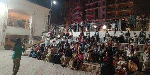 قصور الثقافة٠٠إنشاد ومسرح عرائس وورش للأطفال في «شارع الفن» بممشى بني سويف السياحي