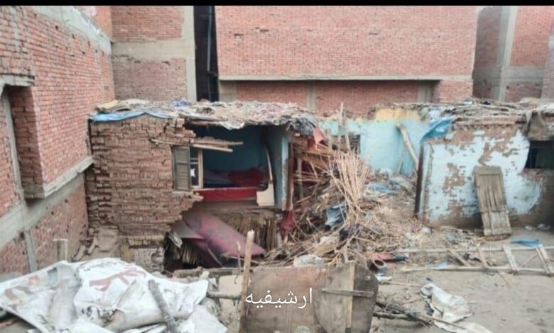 انهيار حائط منزل مكوّن من طابقين في إطسا بالفيوم دون وقوع إصابات