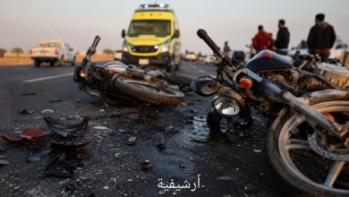 مصرع شابين وإصابة اثنين في تصادم مروع بين دراجتين ناريتين بطريق منشأة عبد المجيد الزراعي بالفيوم