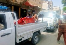 مصادرة 295 مخالفة مرافق في حملة مكبرة لحي شرق سوهاج بشوارع السوق القديم والمشاية