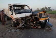 عااجل.. مصرع شخص وإصابة اخر فى حادث تصادم بقنا
