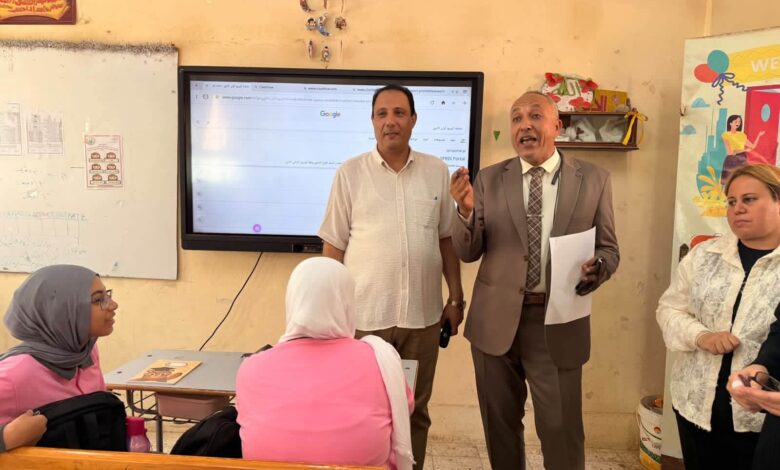 متابعة وزارة التعليم تشيد بجاهزية وانضباط مدرسة أم المؤمنين الثانوية بنات ببنها