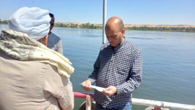 حملات مكثفة لمتابعة المعديات النهرية بمراسى الروضة وقلندول حفاظاً على سلامة المواطن