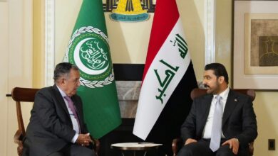 نبيل فهمي ورئيس وزراء العراق يبحثان سبل تهدئة التوترات واستعادة الاستقرار بالمنطقة