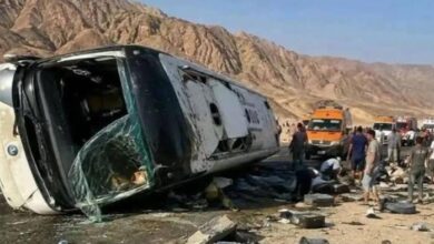 ارتفاع حصيلة حادثة أتوبيس جنوب سيناء إلى 22 وفاة و28 مصاباً