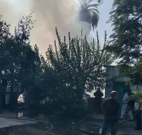 حريق هائل فى نطاق قسم الازبكية و الدفاع المدنى يحاول السيطرة
