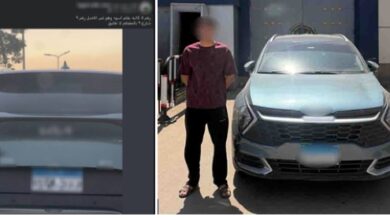ضبط مشرف مبيعات طمس اللوحة الخلفية لسيارته فى بنى سويف ضبط مشرف مبيعات طمس اللوحة الخلفية لسيارته فى بنى سويف