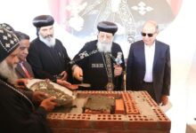 محافظ المنيا يشهد مراسم وضع حجر أساس كنيسة السيدة العذراء مريم والملاك ميخائيل ببني مزار بحضور قداسة البابا تواضروس الثاني