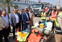 محافظ الجيزة يتفقد اصطفاف معدات شركة مياه الشرب والصرف الصحي