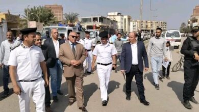مدير أمن بني سويف يقود حمله مكبره لإزالة الإشغالات وتنظيم الحركه المروريه