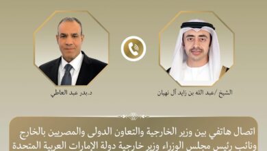 مصر والإمارات تبحثان احتواء التصعيد الإقليمي.. وتحرك دبلوماسي لتجنب اتساع الأزمة