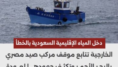 الخارجية المصرية تكثف جهودها لإعادة طاقم مركب صيد دخل المياه الإقليمية السعودية بالخطا